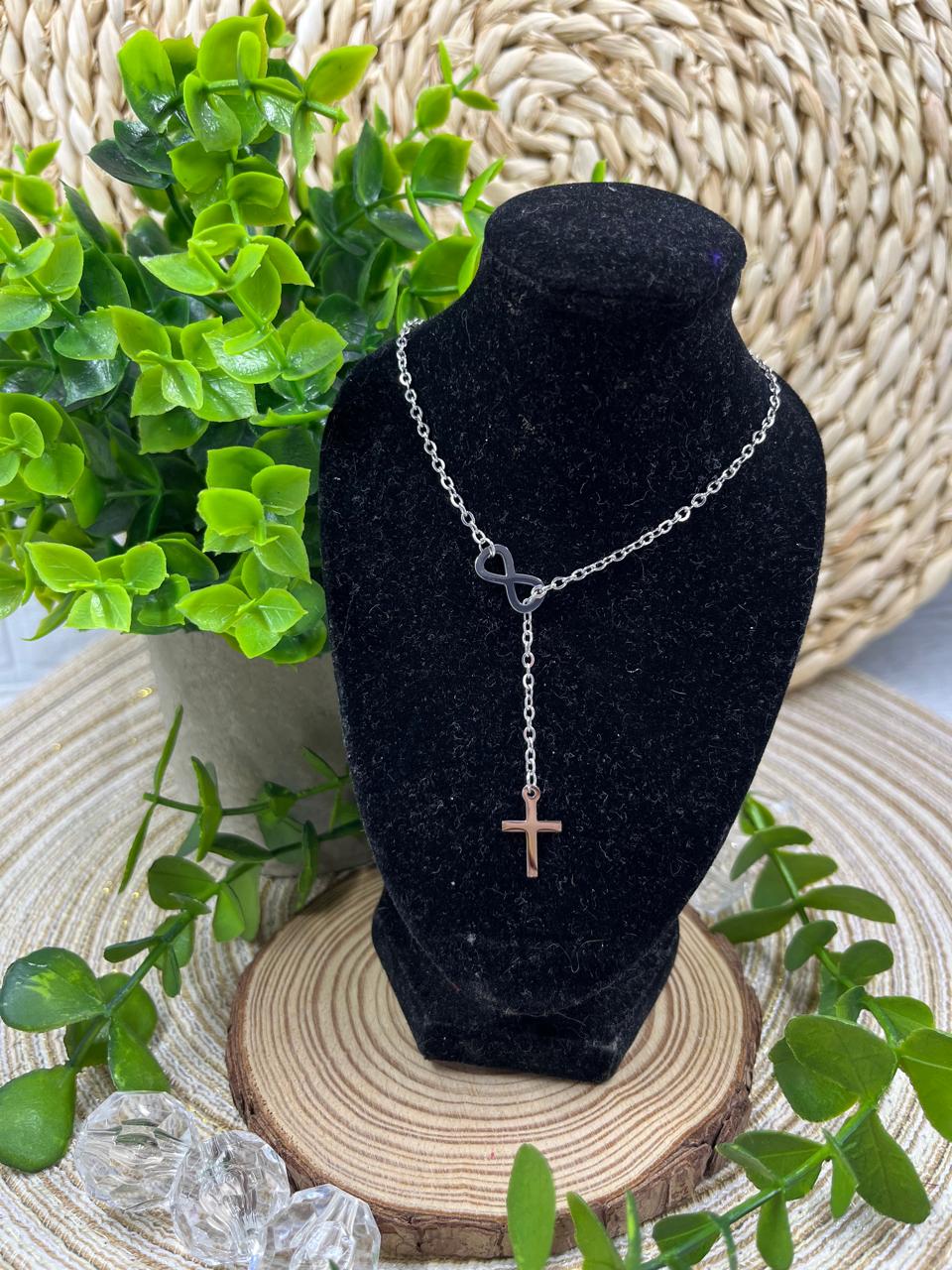Stainless Steel Necklace Cross & Infinty