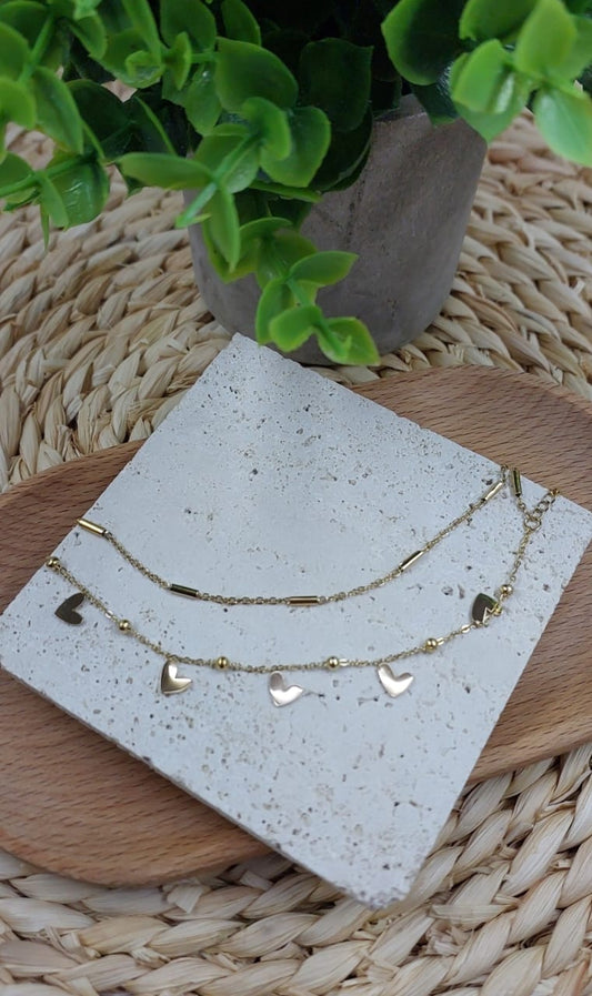 Stainless Steel Bracelet Hearts