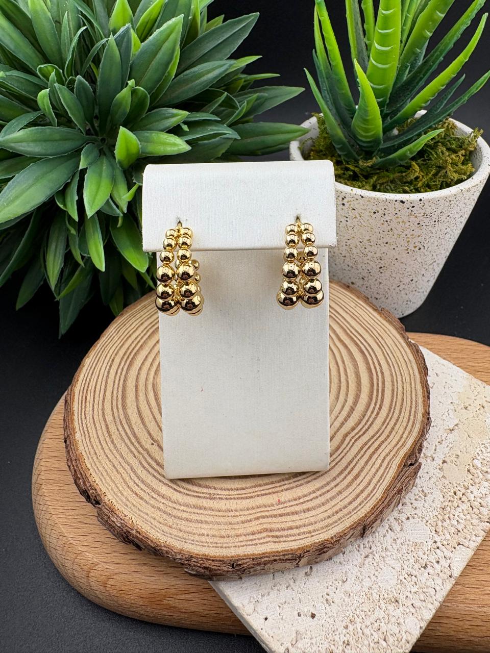 Stainless Steel Earring Ball Hoop #017