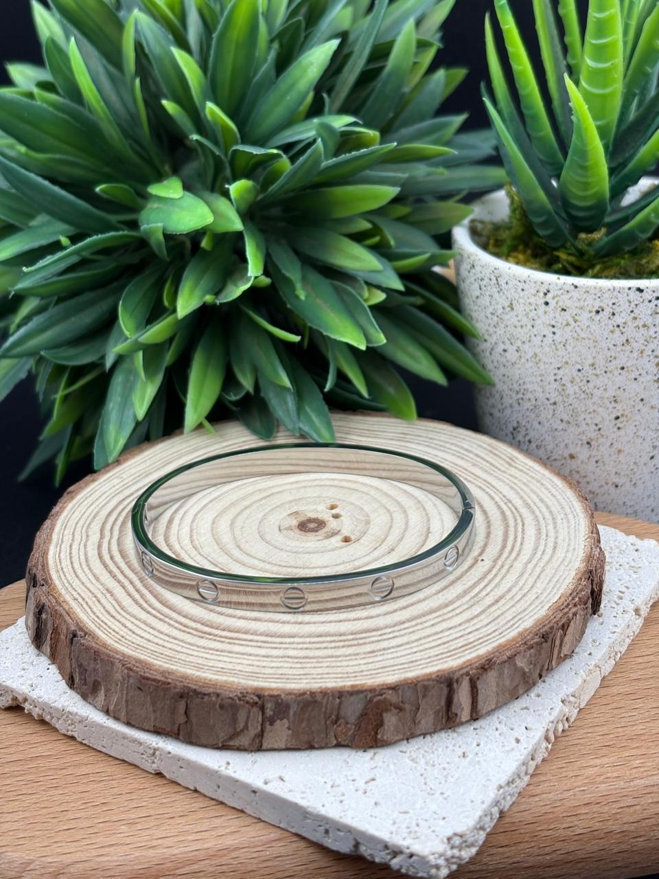 Stainless Steel Silver Bangle