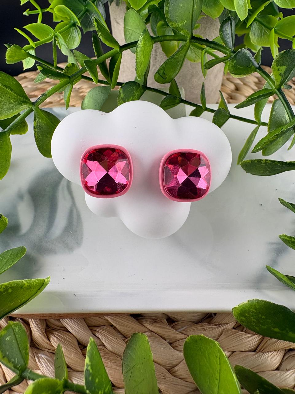Crystal Square Stud