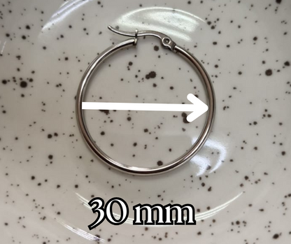 Stainless Steel Earring Hoop 30mm #004