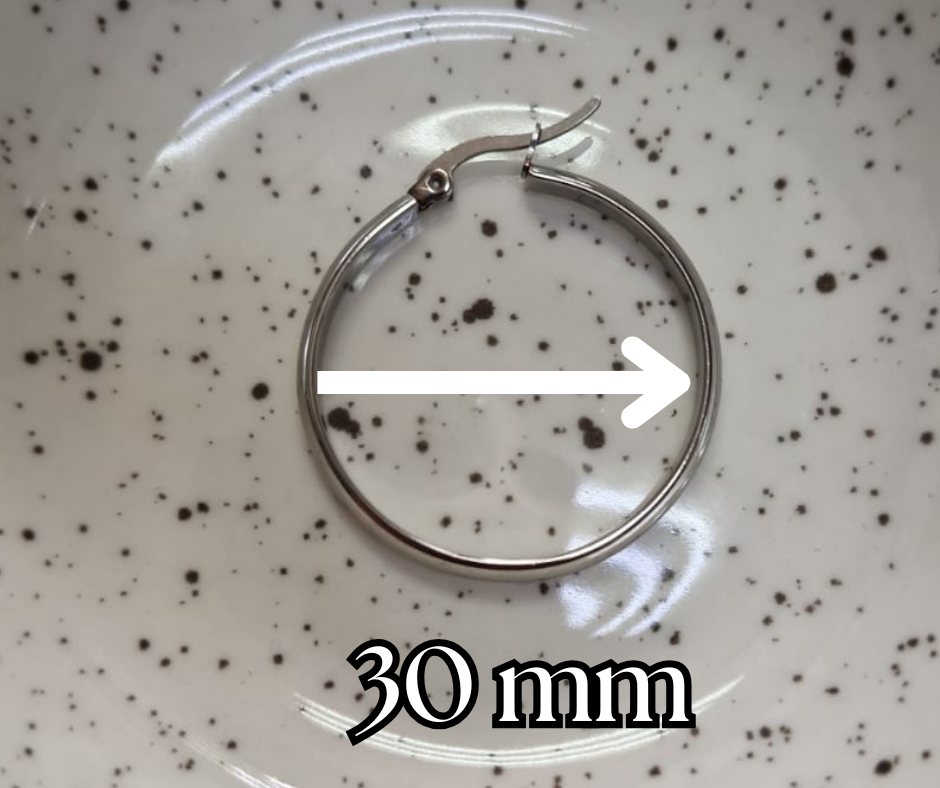 Stainless Steel Earring Hoop 30mm #001