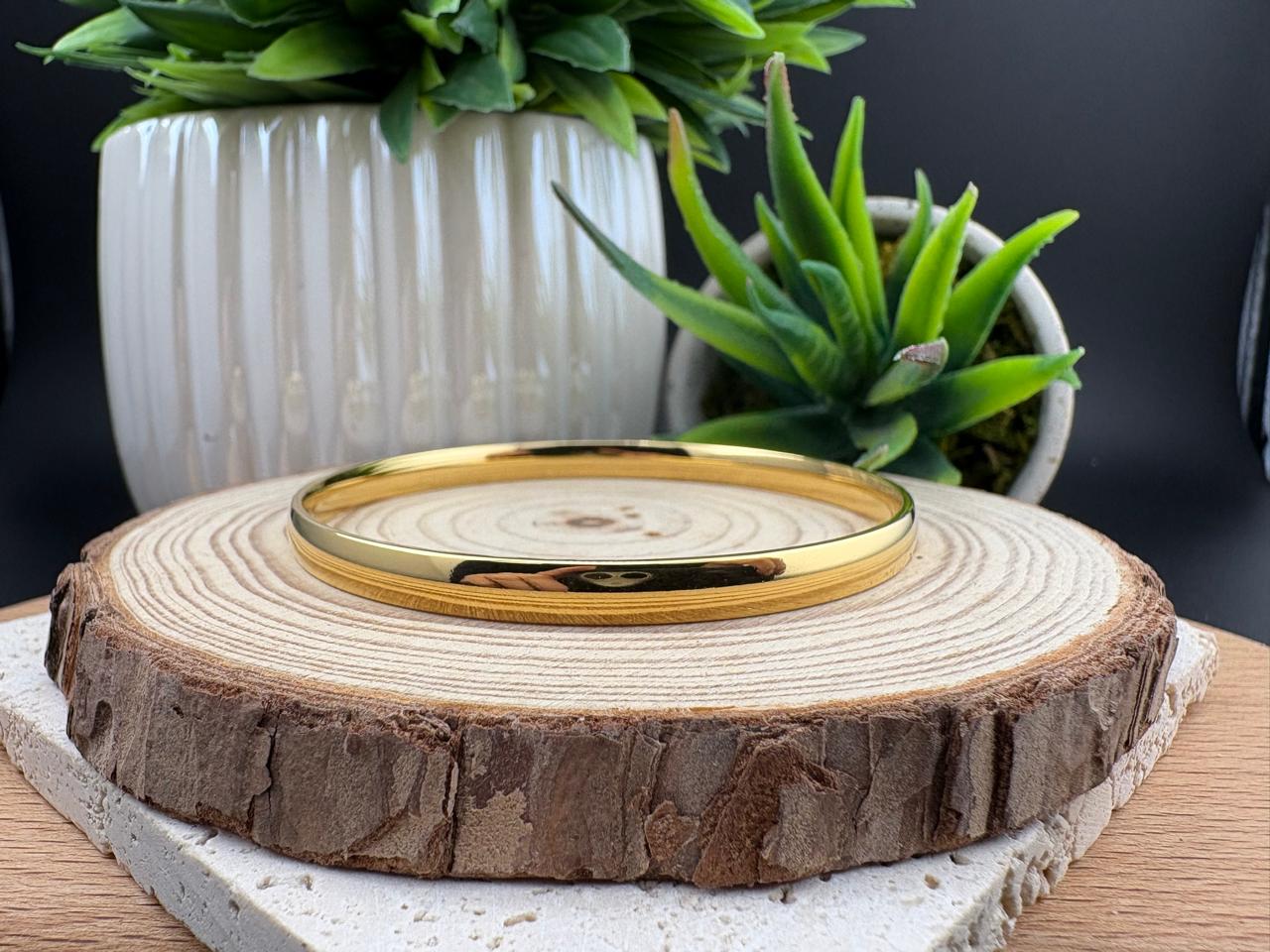 Stainless Steel Gold Bangle 60mm