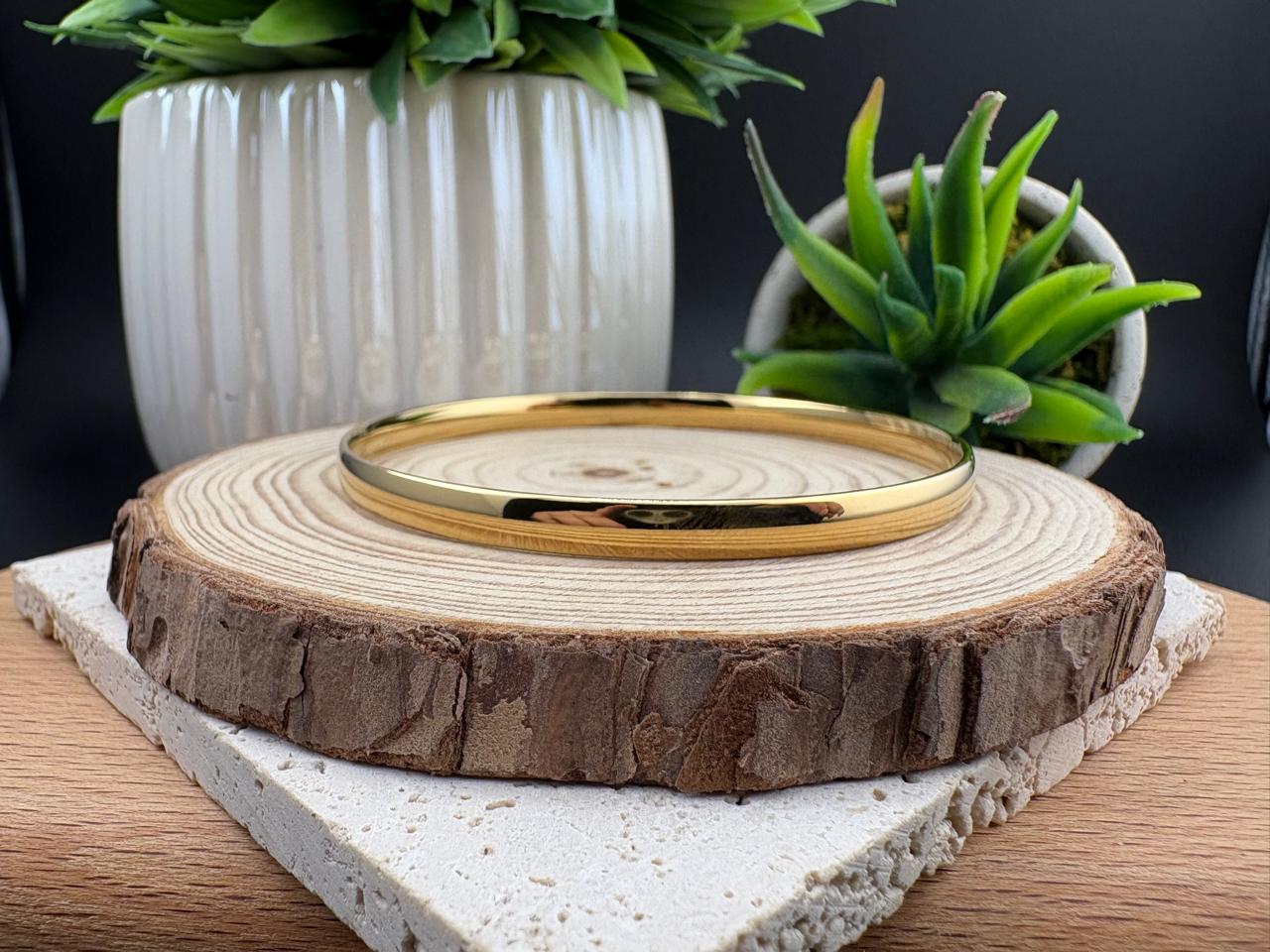 Stainless Steel Gold Bangle 65mm