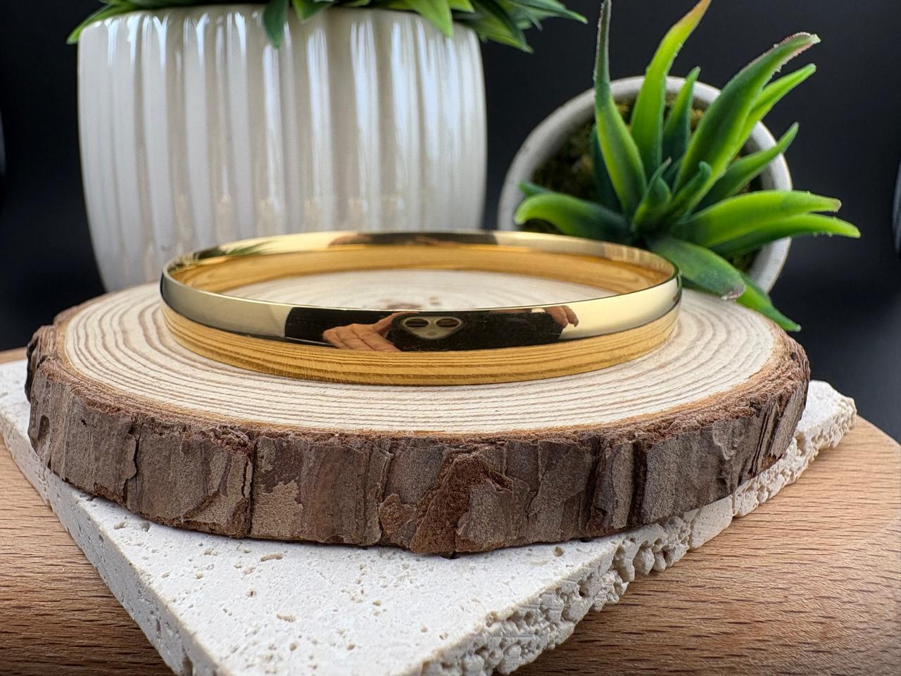 Stainless Steel Gold Bangle 70mm #2