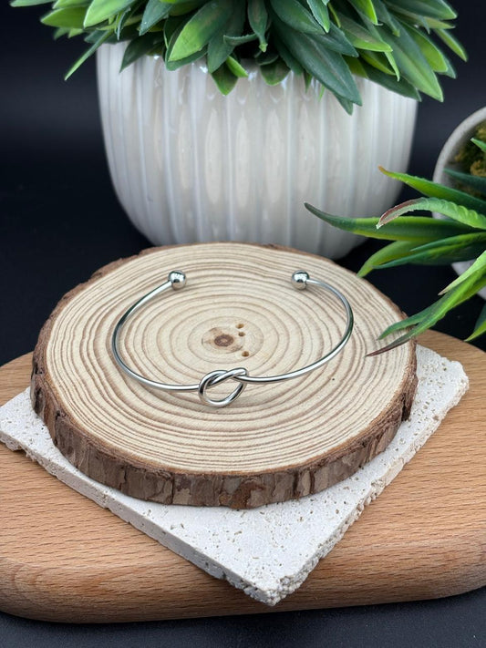 Stainless Steel Silver Knot Bracelet