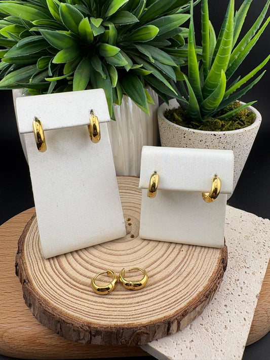 Stainless Steel Earrings Gold 3pc Set #025