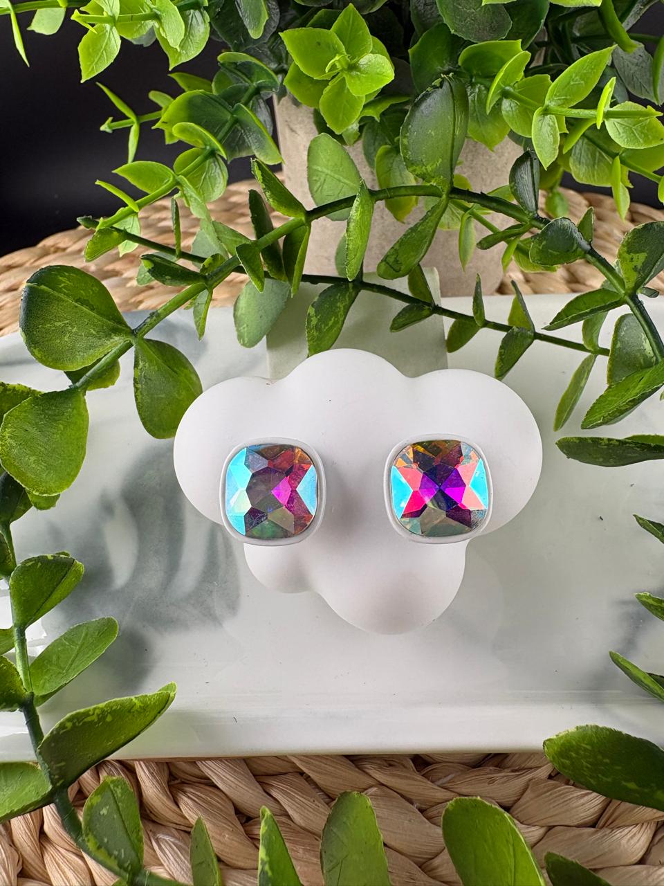 Crystal Square Stud