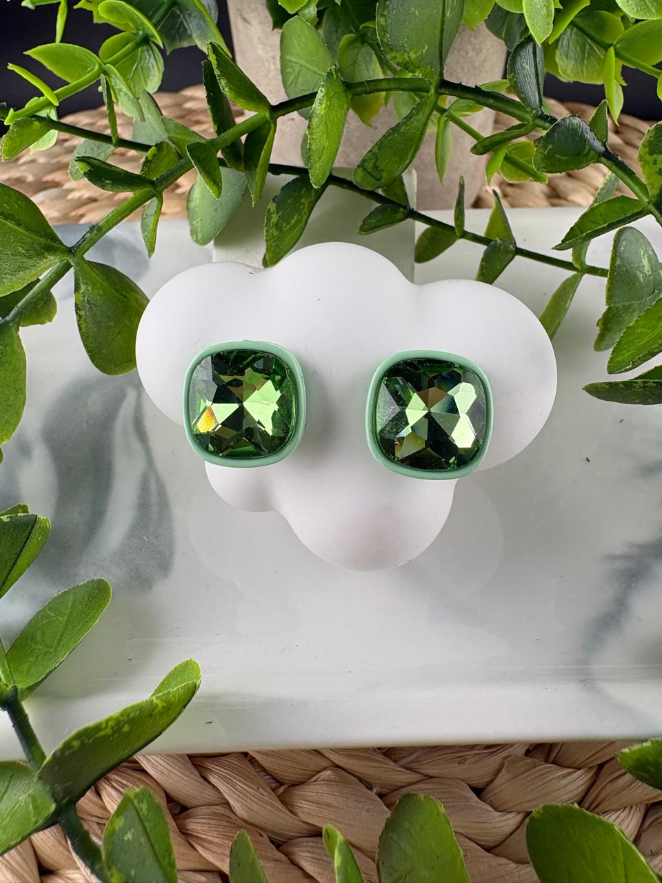 Crystal Square Stud